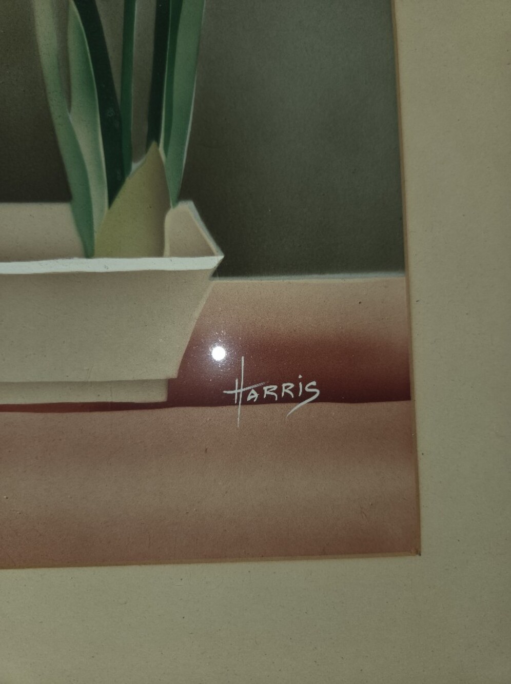 Benjamin Jorj Harris Watercolor Airbrush Painting Circa 1949 - Picture 2 of 16
